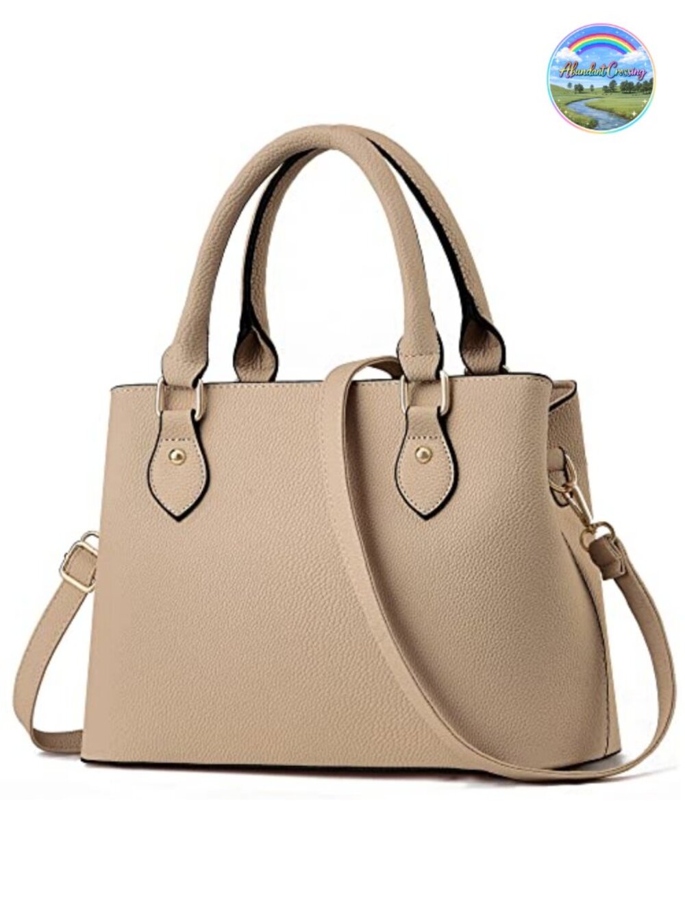 Synthetic Leather Satchel Handbag Crossbody Tote Purse with Adjustable Strap